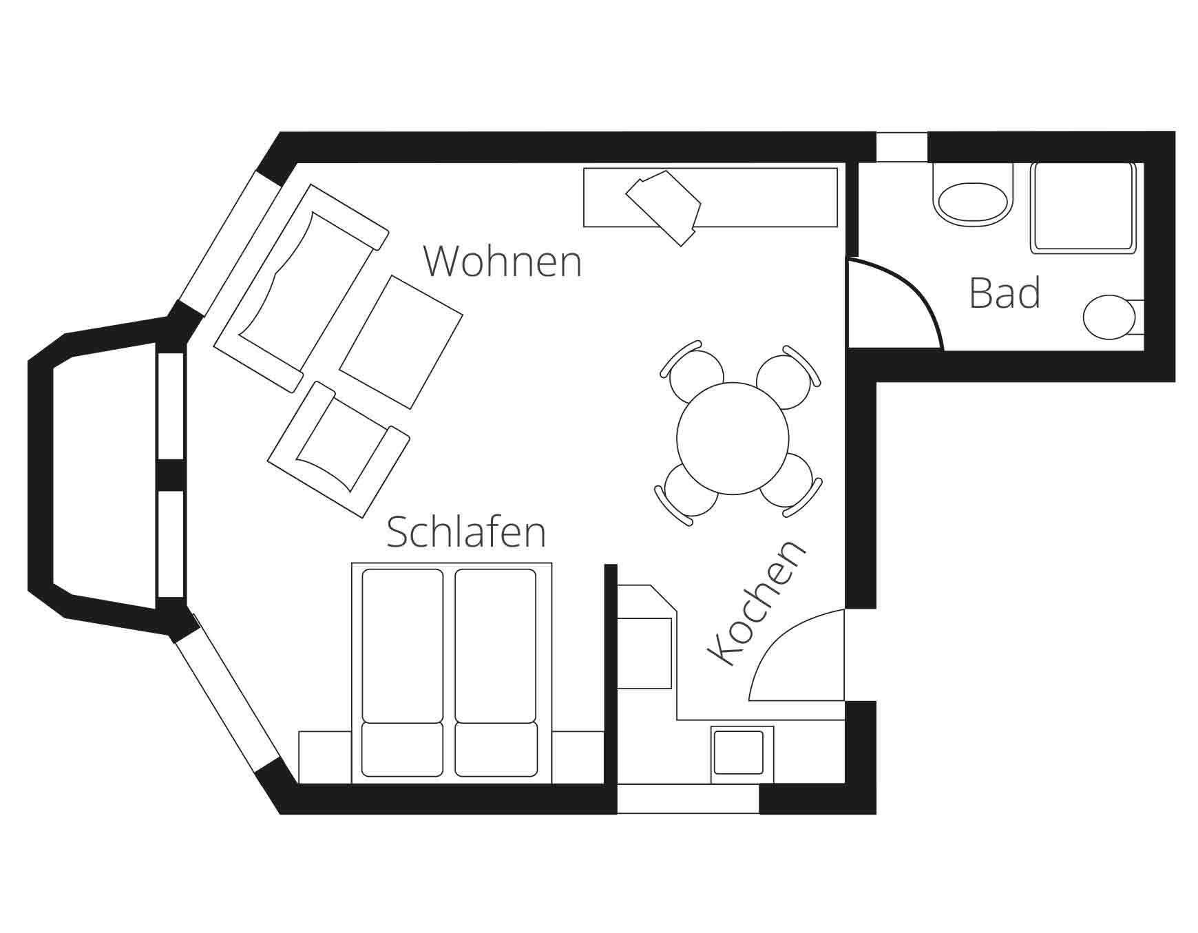 Grundriss Apartment Typ A