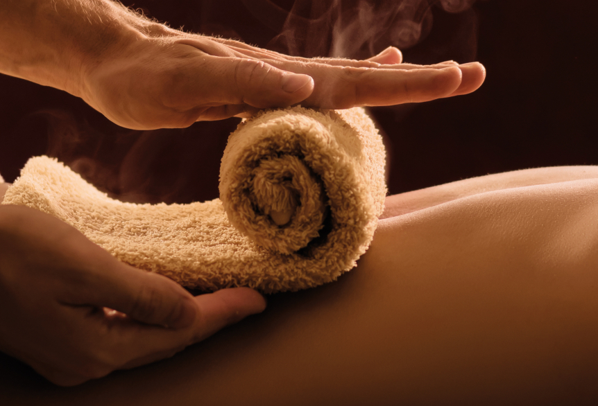 Heiße Rolle als Wärmetherapie in der SaarowTherme